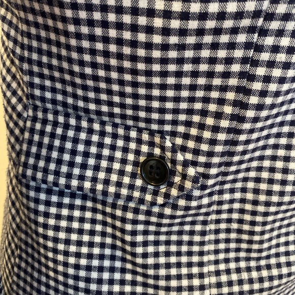 Alessandro Womens Navy White Check Full Zipper Jacket w Marching Skirt Suit / 4 - Picture 5 of 13